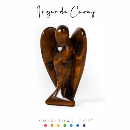 Înger Cristal Ochi de Tigru 6 cm – Forță Interioară, Protecție și Echilibru