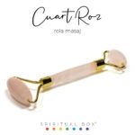 Rola de Masaj din Cristal Cuarț Roz cu Dublă Rola – 150 mm