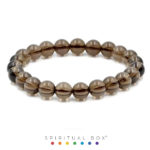 Brățară Cristale Naturale Cuart Fumuriu 8 mm – Protecție și Echilibru Emoțional