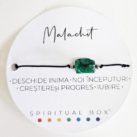 Brățară Malachit – Cristal Natural al Transformării și Protecției, cu Șnur Reglabil