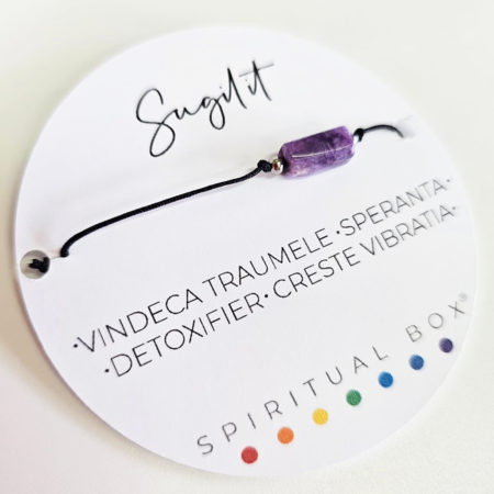 Brățară Sugilit – Cristal Natural al Vindecării Spirituale și Protecției Psihice, cu Șnur Reglabil