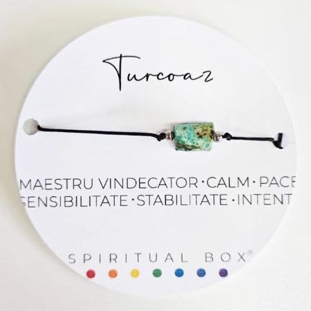 Brățară Turcoaz – Cristal Natural al Comunicării și Protecției Spirituale, cu Șnur Reglabil