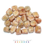 Set Rune Din Piatra Soarelui 25 Piese – Cristale Naturale Rulate Gravate